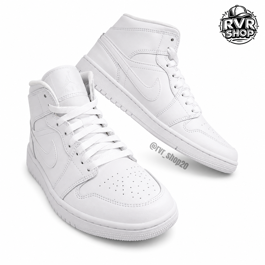 Air Jordan 1 Mid "Triple White" (Dama)