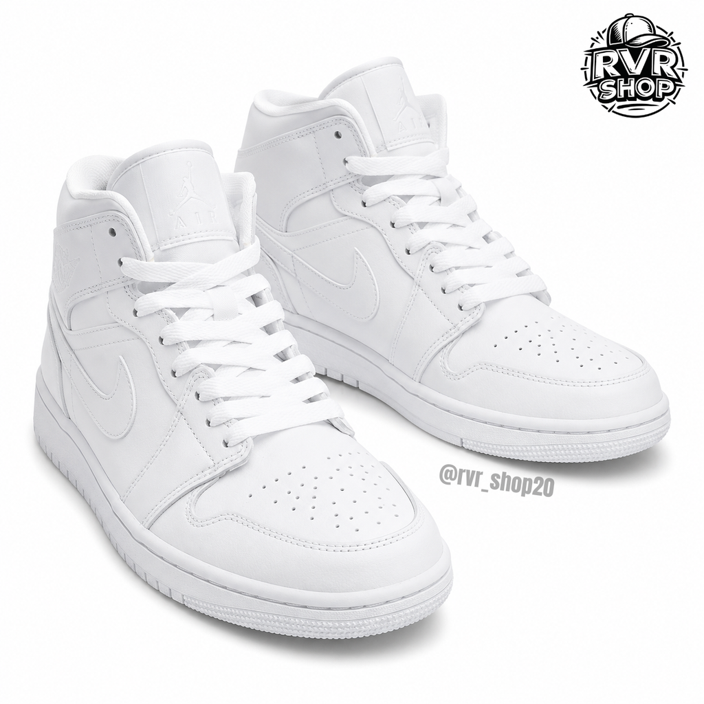 Air Jordan 1 Mid "Triple White" (Dama)