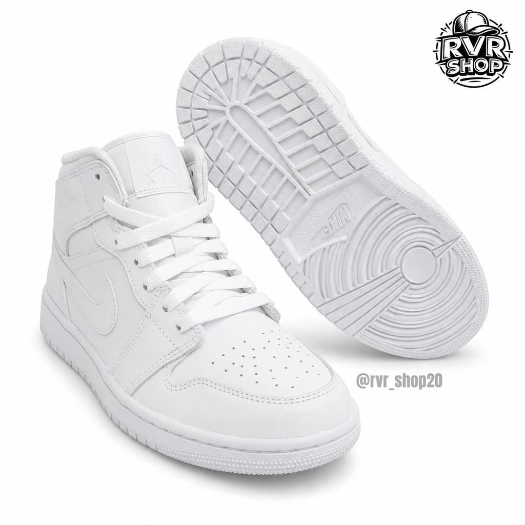 Air Jordan 1 Mid "Triple White" (Dama)