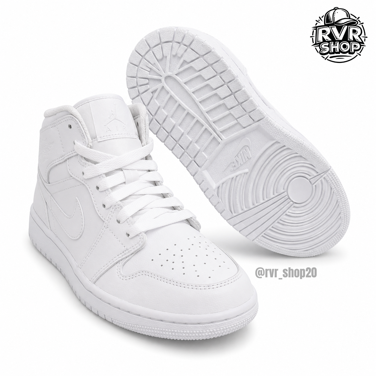Air Jordan 1 Mid "Triple White" (Dama)