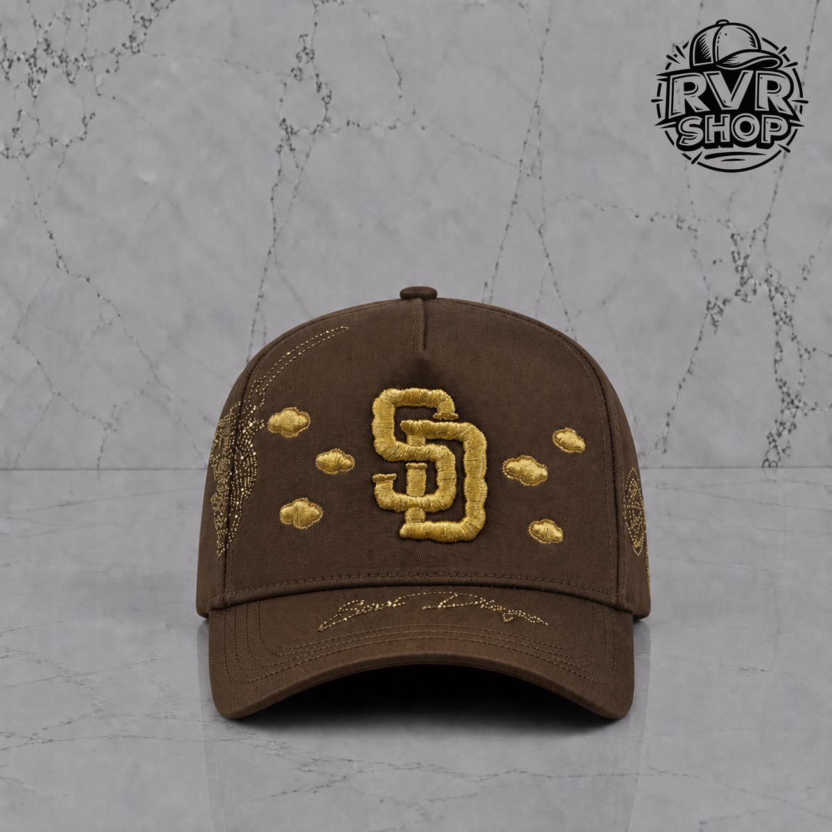 SD CLOUD BROWN X GOLD MZ HATS